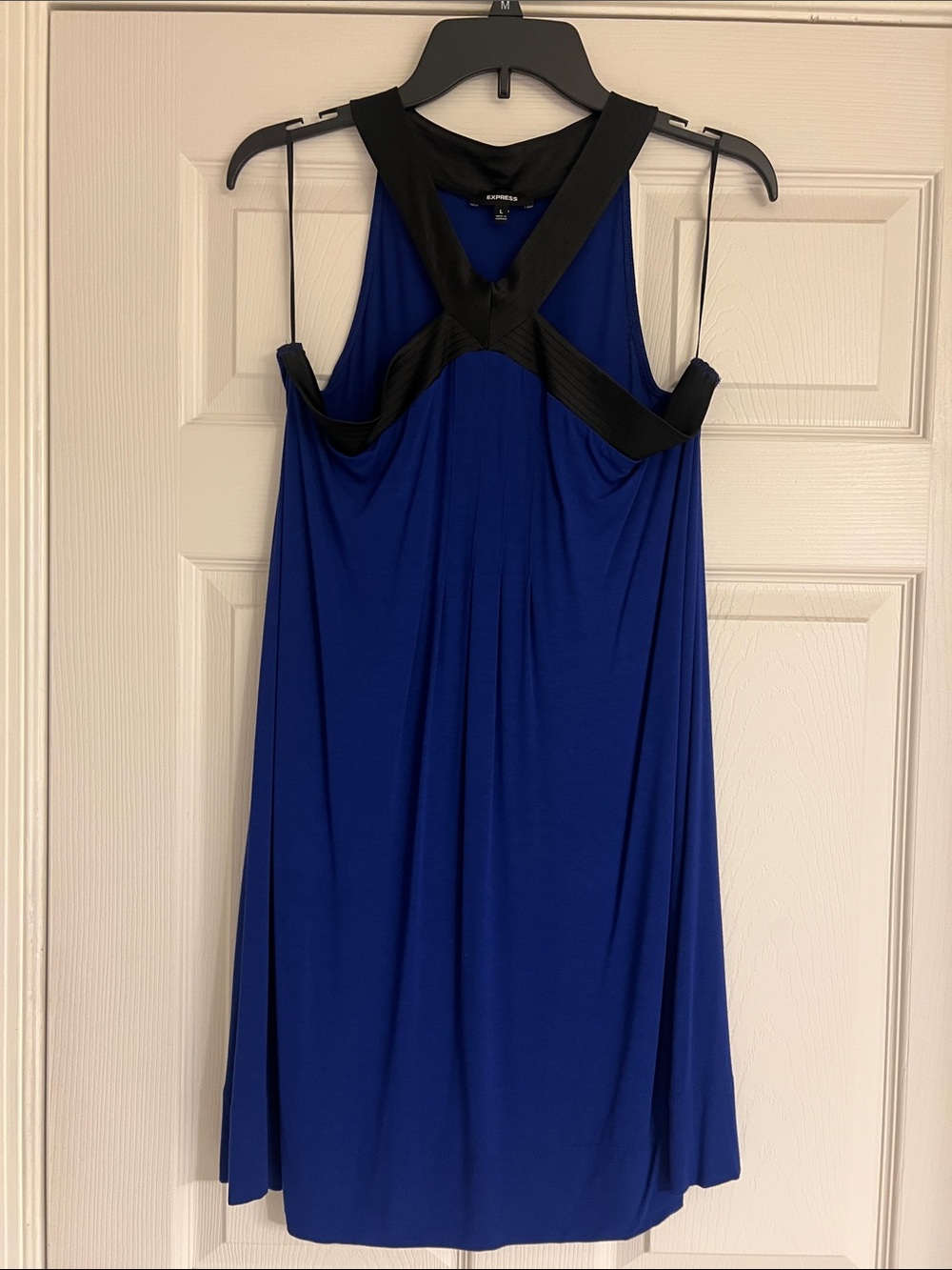 Express Blue Tank Top with Black Trim